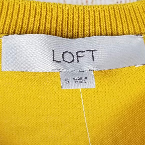 LOFT SIGNATURE CARDIGAN gold Sz small - Picture 4 of 5